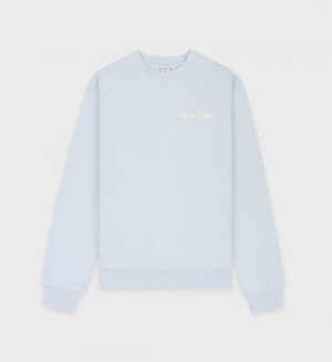 Men's Sporty And Rich HWCNY Crewneck Sweatshirts Blue / Cream | gYPwwKqqvYd