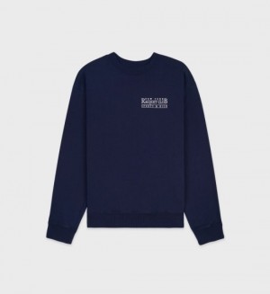 Men's Sporty And Rich NY Racquet Club Crewneck Sweatshirts Navy | YLZdT6kSaMF