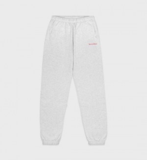 Men's Sporty And Rich Serif Logo Sweatpants Grey | YJQUUexX68x