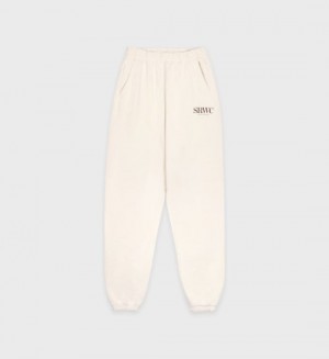 Men's Sporty And Rich Upper East Side Sweatpants Cream | Ky6ScZ0FE8y