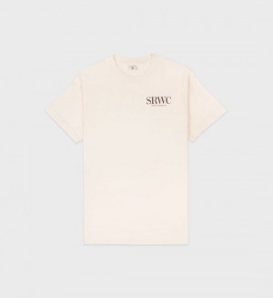 Men's Sporty And Rich Upper East Side T Shirts Cream | R3M2PWFUkr0