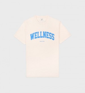 Men's Sporty And Rich Wellness Ivy T Shirts Cream | jzfmEW0XYcZ