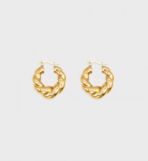 Women's Sporty And Rich Braided Hoops Jewelry Gold | yMGrpxZaBmd