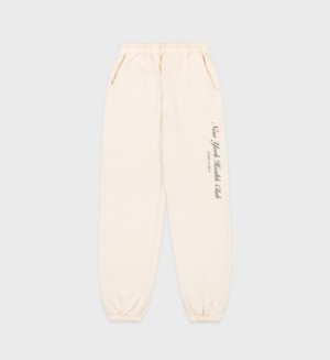 Women's Sporty And Rich NY Health Club Sweatpants Cream / Black | vNkmYNCZrLD