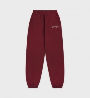 Women's Sporty And Rich Rizzoli Tennis Sweatpants Burgundy / White | i35r8ft14Mo