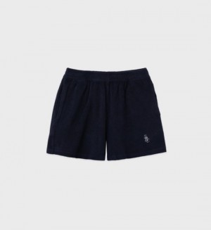 Women's Sporty And Rich SRC Terry Shorts Navy | BVHGXtQ2rD6