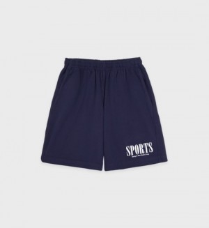 Women's Sporty And Rich Sports Gym Shorts Navy | rFddf7rawQY