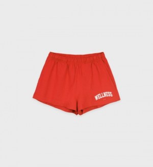 Women's Sporty And Rich Wellness Ivy Disco Shorts Red / White | V6lCXdKR71m