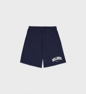 Women's Sporty And Rich Wellness Ivy Gym Shorts Navy | lmFaVVtlvCp