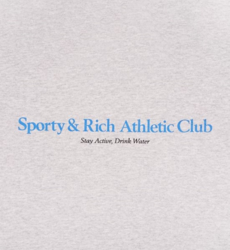 Men's Sporty And Rich Athletic Club Crewneck Sweatshirts Grey | AuJ1nsITXan