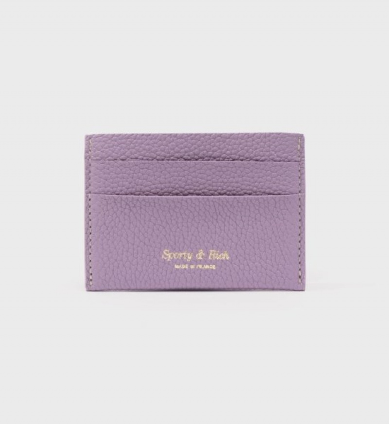 Men\'s Sporty And Rich Card Holder Small Leather Goods Purple / Gold | 4BnB72PY6uB