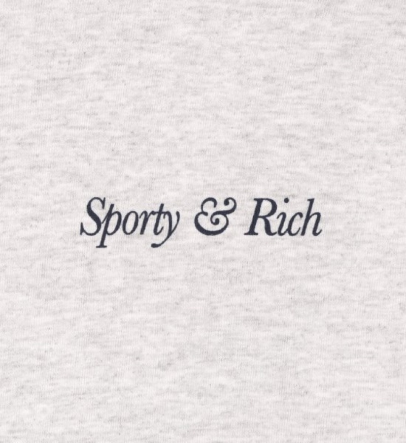 Men's Sporty And Rich Italic Logo Sweatpants Grey | 0mDXvE1M73U