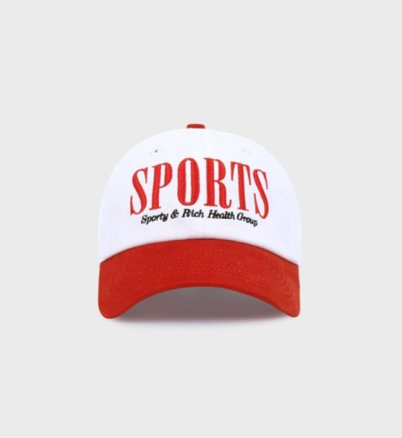 Men\'s Sporty And Rich Sports Hats White / Light Red | yh3c1di6jEA