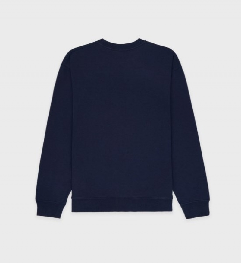 Men's Sporty And Rich Wellness Ivy Bouclé Crewneck Sweatshirts Navy | pofPxx36GEq