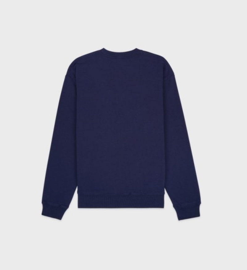 Men's Sporty And Rich Wellness Ivy Crewneck Sweatshirts Navy / Gold | 520QQyJOv4Y