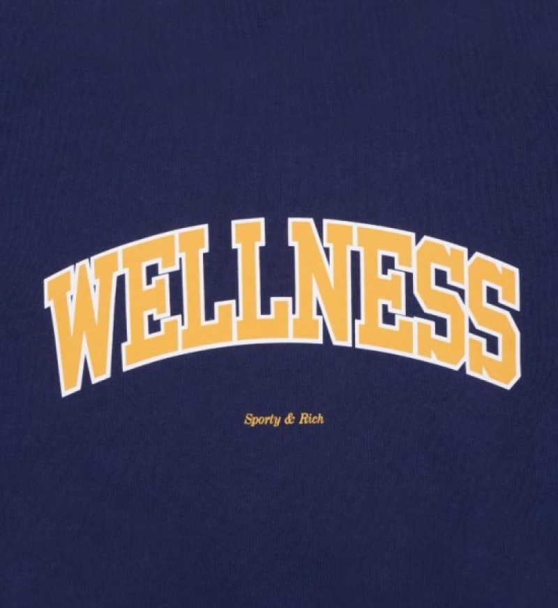 Men's Sporty And Rich Wellness Ivy Crewneck Sweatshirts Navy / Gold | 520QQyJOv4Y