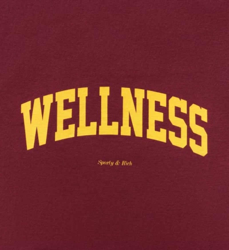 Men's Sporty And Rich Wellness Ivy Crewneck Sweatshirts Burgundy | gYX6zxIg5Wb