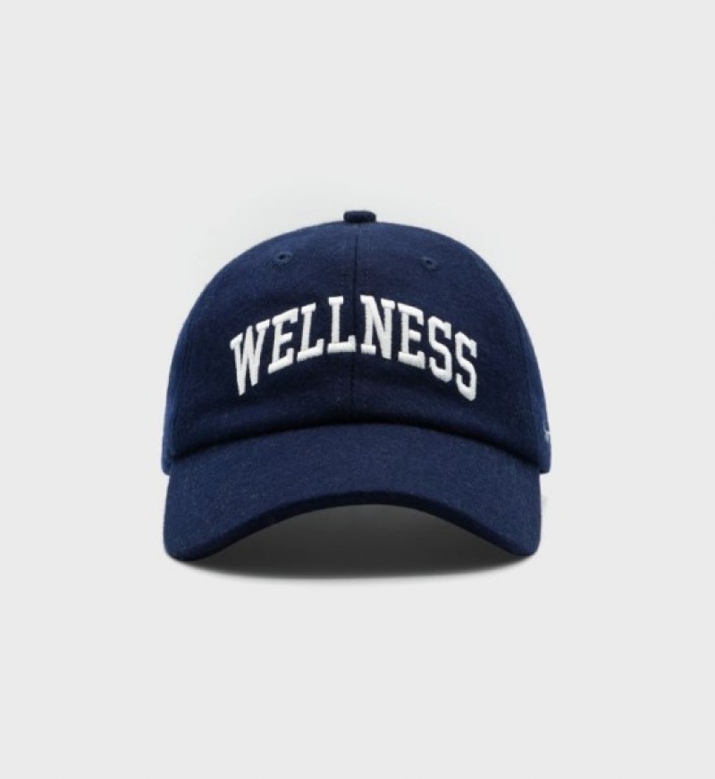 Men\'s Sporty And Rich Wellness Ivy Wool Hats Navy | rMFeBCsedz1