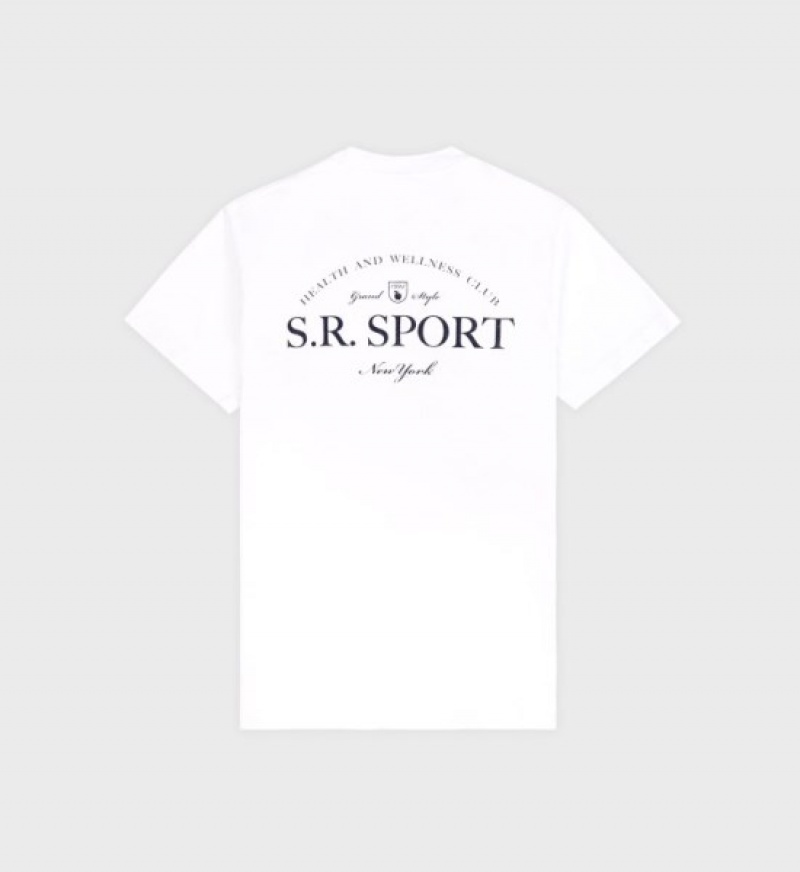 Men's Sporty And Rich Wimbledon T Shirts White / Navy | fJjiiemEAxx