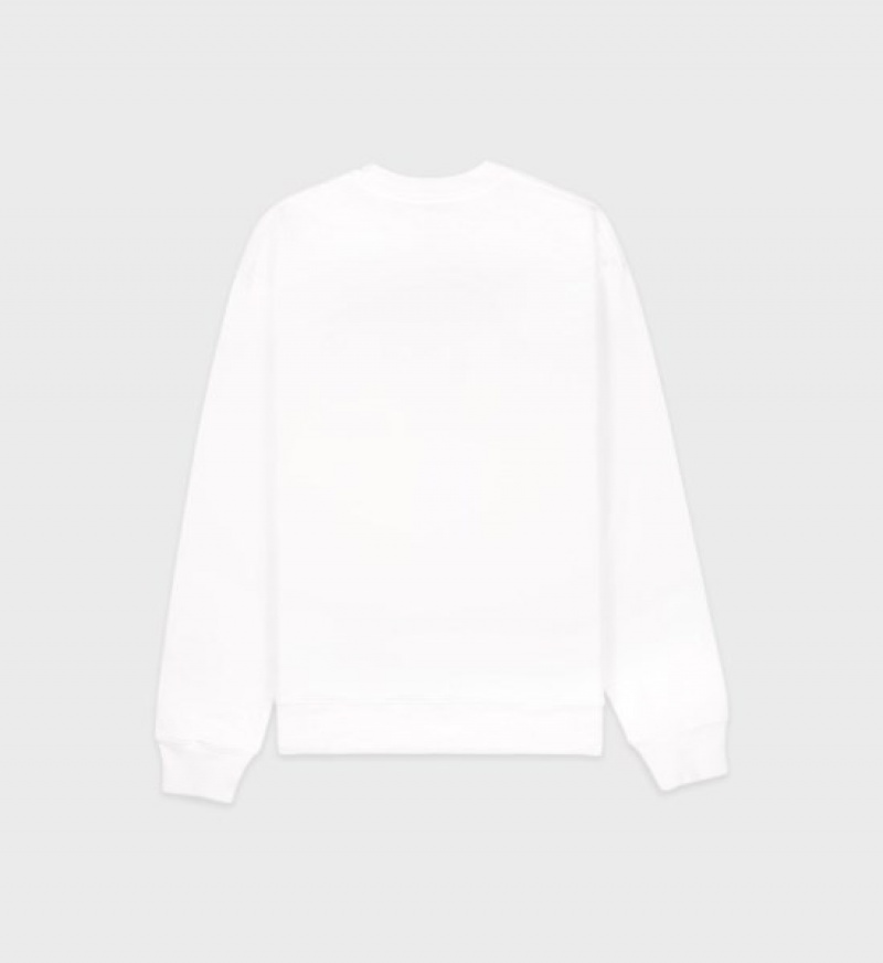 Women's Sporty And Rich California Crewneck Sweatshirts White / Light Red / Navy | iilarwDIMXU