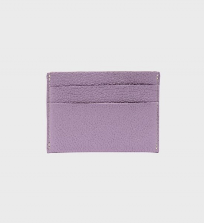 Women's Sporty And Rich Card Holder Small Leather Goods Purple / Gold | gq8gM045Xk3