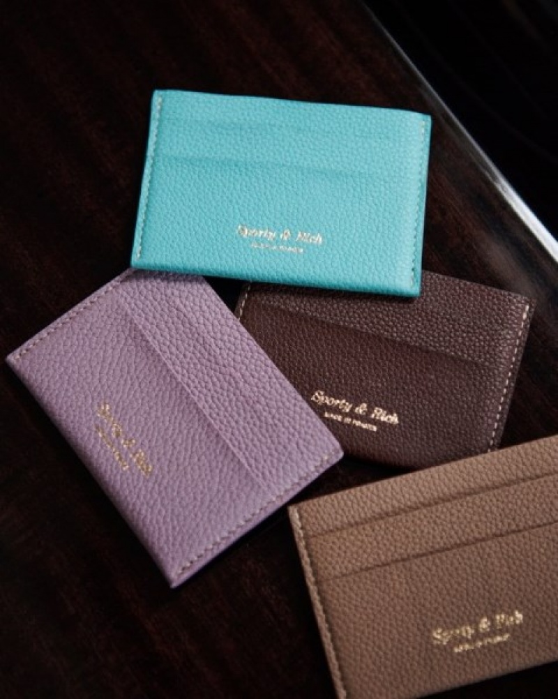 Women's Sporty And Rich Card Holder Small Leather Goods Purple / Gold | gq8gM045Xk3