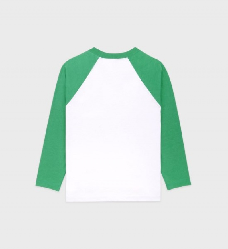 Women's Sporty And Rich Emblem Baseball Tee T Shirts White | tOwhliA4TIq