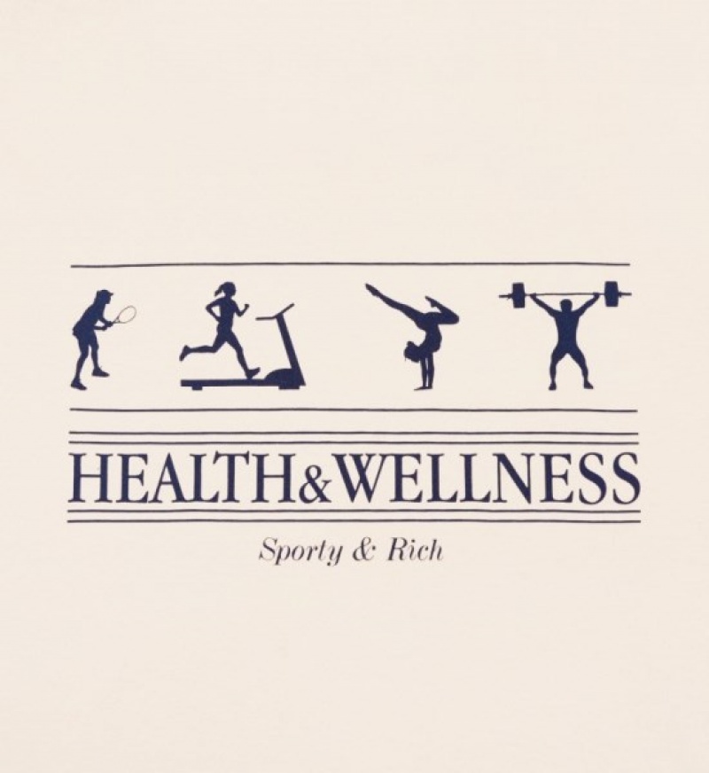 Women's Sporty And Rich Health & Wellness T Shirts Cream / Navy | dGxJl13CQfi