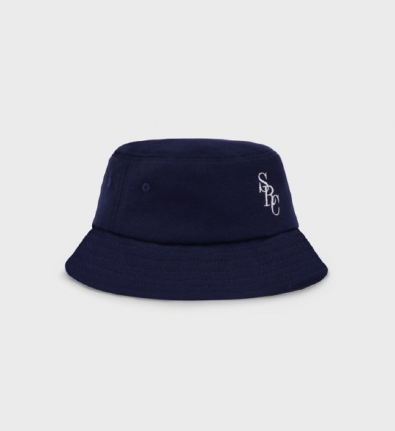 Women's Sporty And Rich SRC Pique Bucket Hats Navy / White | NThSAPBPTCH