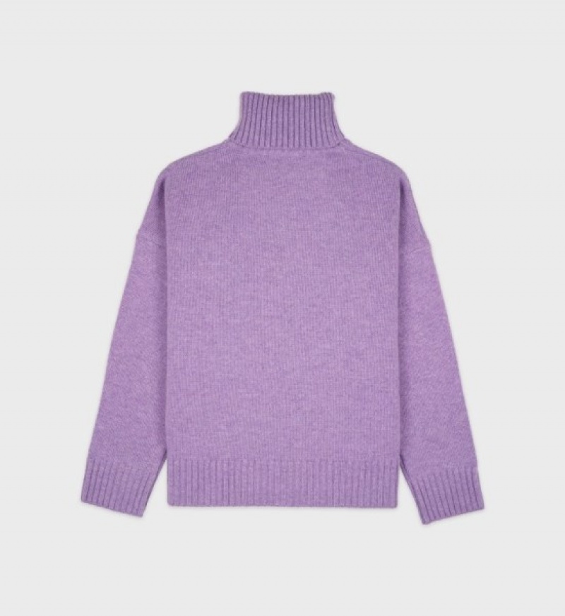 Women's Sporty And Rich SRC Turtleneck Knitwear Eggplant | CXrZIwUEgzj