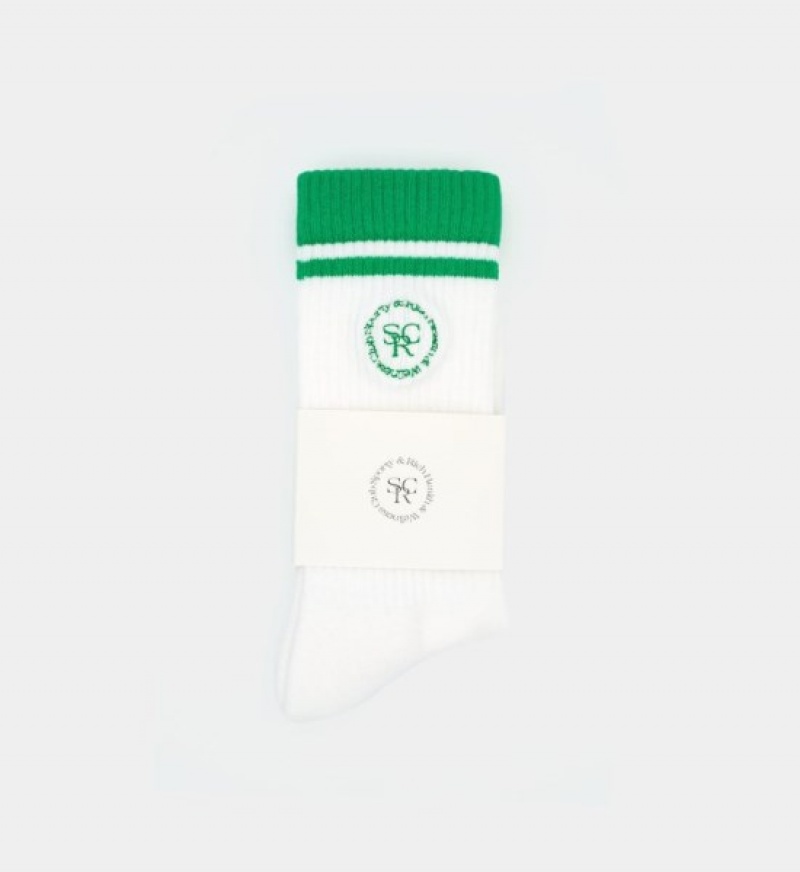 Women's Sporty And Rich SRHWC Embroidered Socks White | xgNLTqtYgOx