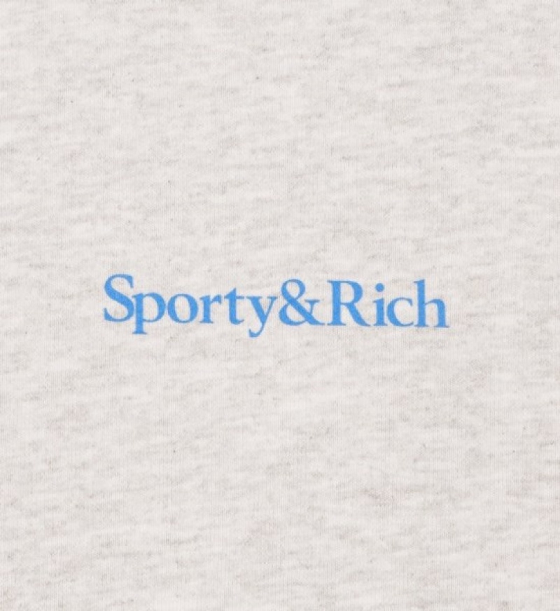 Women's Sporty And Rich Serif Logo Sweatpants Grey | Pe9YcwusJRu