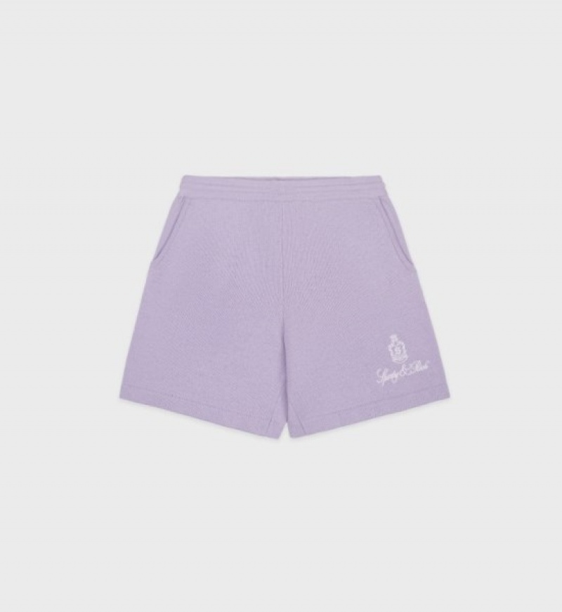 Women\'s Sporty And Rich Vendome Cashmere Shorts Purple / White | UJIbYanqoWw