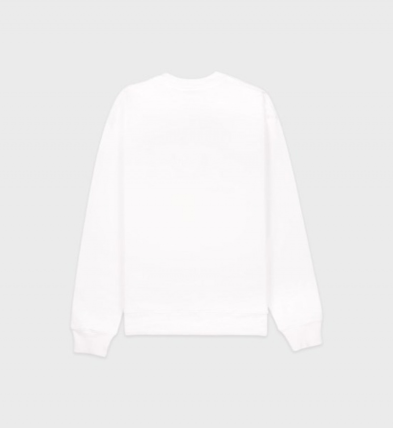 Women's Sporty And Rich Vendome Crewneck Sweatshirts White / Olive | swPUWIXQbmx