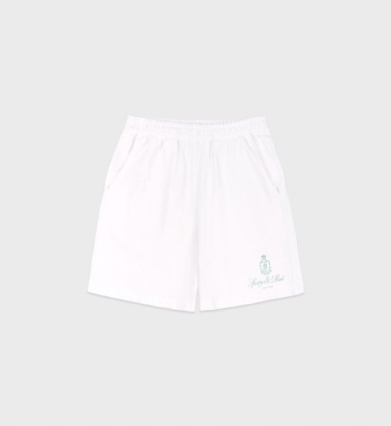 Women\'s Sporty And Rich Vendome Gym Shorts White / Olive | Jr5qYJP9voR