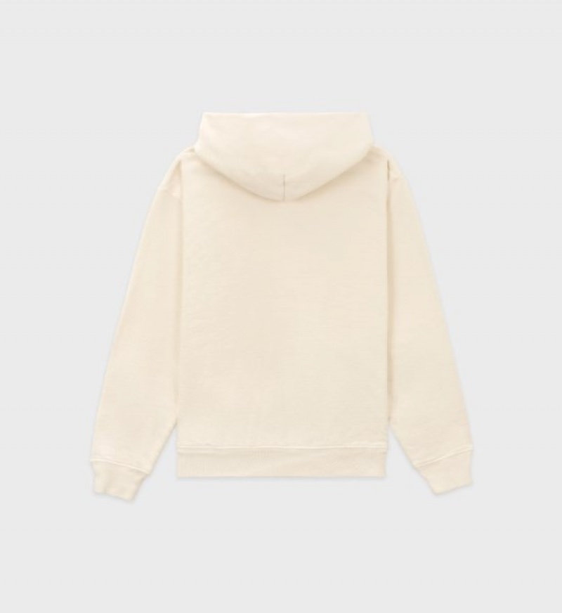 Women's Sporty And Rich Wellness Club Flocked Hoodie Cream | ZLeONj5koLn