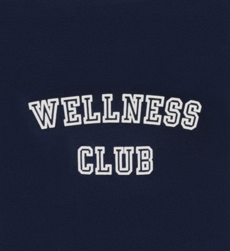 Women's Sporty And Rich Wellness Club Soft Crewneck Sweatshirts Navy | kV2gF0b2n9y