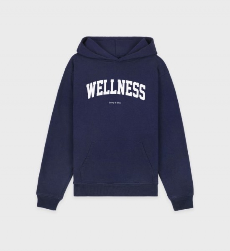 Women\'s Sporty And Rich Wellness Ivy Hoodie Navy | VeYpM1SwHHO